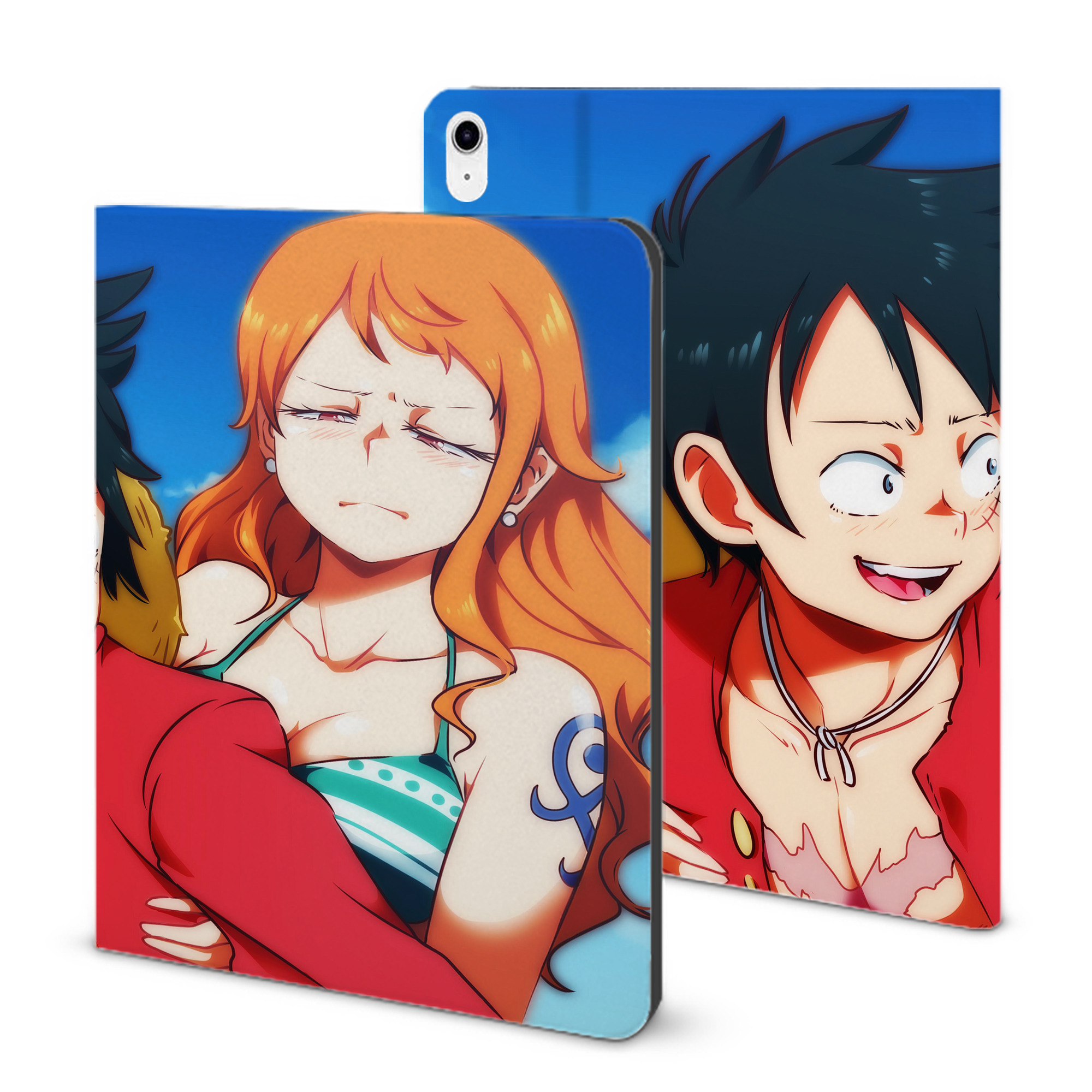 （画像用） ワンピース ONE PIECE IPad ケース ブック型 PUレザー TPU 耐衝撃 軽量 薄型 ペン収納なし 全面保護 IPad 各モデル対応